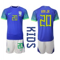 Brasilia Vinicius Junior #20 Vieras Peliasu Lasten MM-kisat 2022 Lyhythihainen (+ Lyhyet housut)